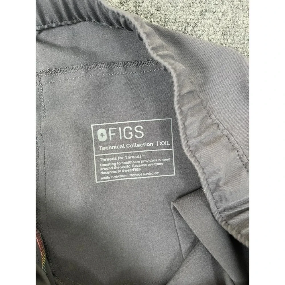 Figs Technical Collection Men's Gray Polyester/Rayon‎ High Rise Pants Size XXL